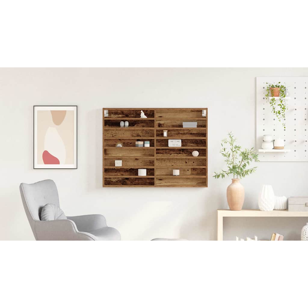 Display Cabinet Old Wood 100 x 8.5 x 75 cm Engineered Wood