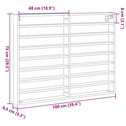 Display Cabinet Artisan Oak 100 x 8.5 x 75 cm Engineered Wood