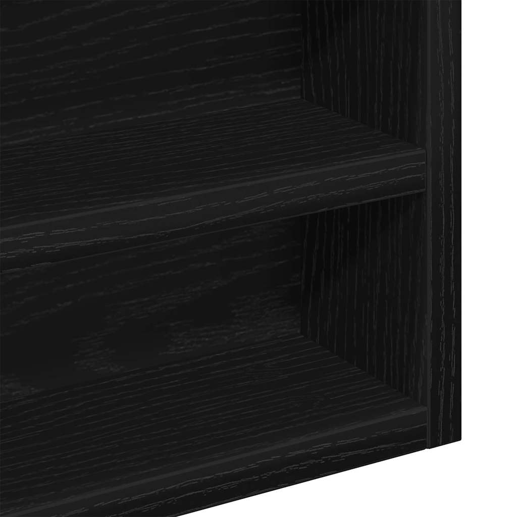 Display Cabinet Wall-Mounted Black Oak 100 x 8.5 x 75 cm