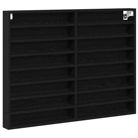 Display Cabinet Black Oak 100 x 8.5 x 75 cm Engineered Wood