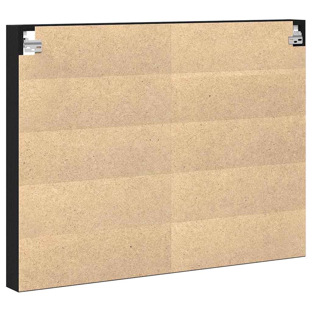 Display Cabinet Wall-Mounted Black Oak 100 x 8.5 x 75 cm