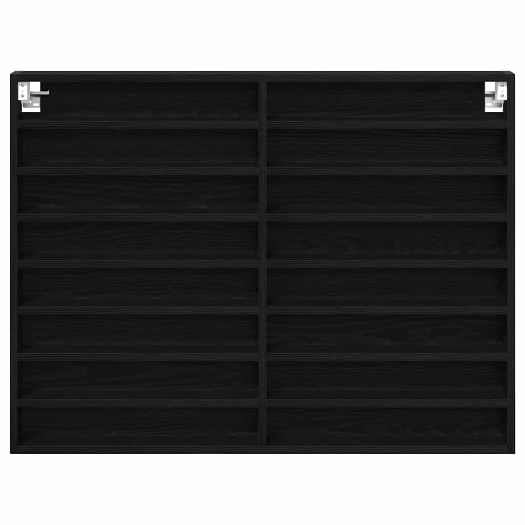 Display Cabinet Wall-Mounted Black Oak 100 x 8.5 x 75 cm