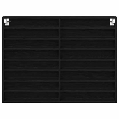 Display Cabinet Wall-Mounted Black Oak 100 x 8.5 x 75 cm
