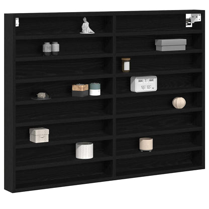 Display Cabinet Wall-Mounted Black Oak 100 x 8.5 x 75 cm