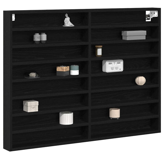 Display Cabinet Black Oak 100 x 8.5 x 75 cm Engineered Wood