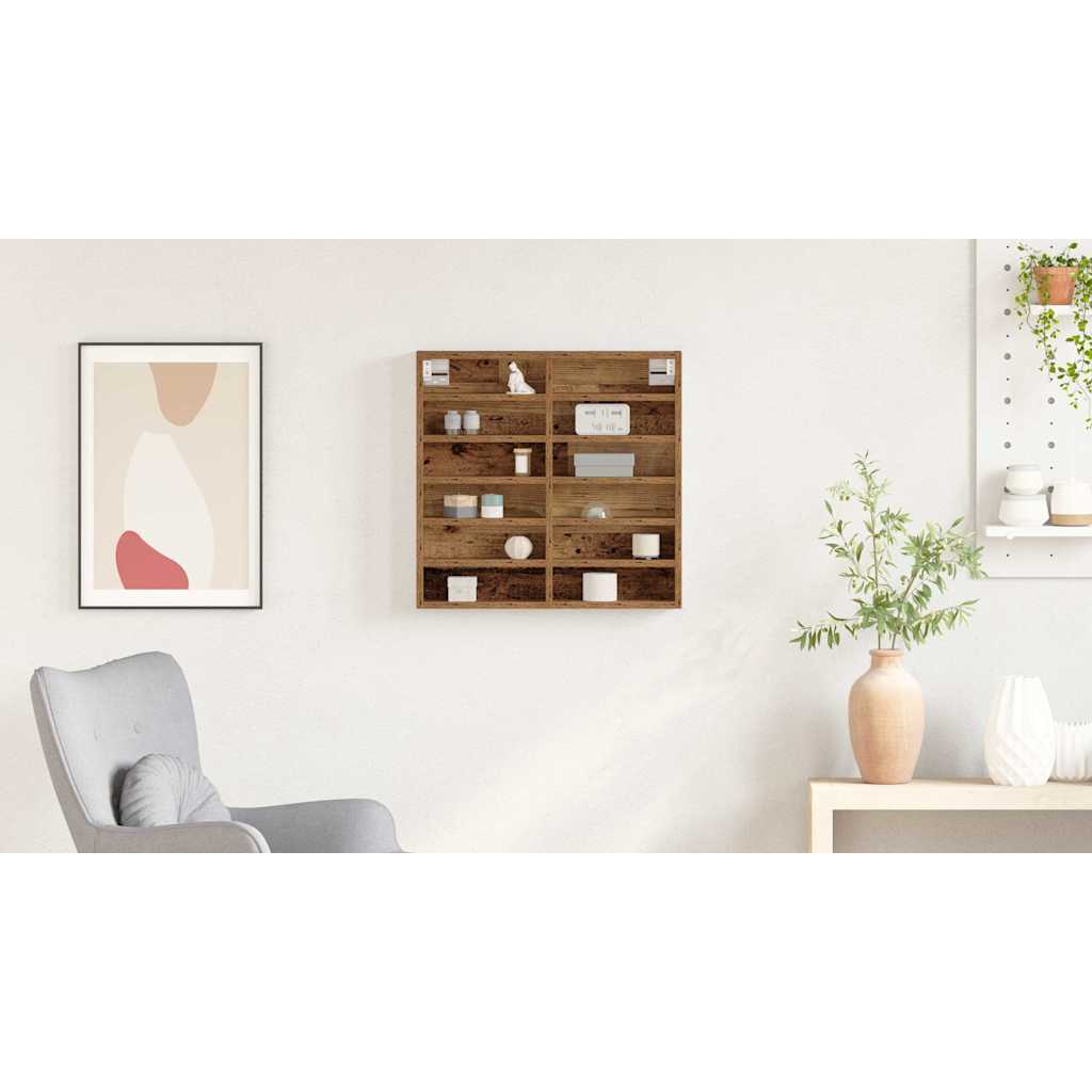 Display Cabinet Old Wood 60 x 8.5 x 58 cm Engineered Wood