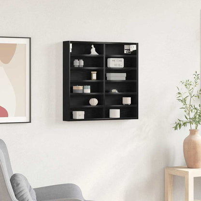 Display Cabinet Black Oak 60 x 8.5 x 58 cm Engineered Wood