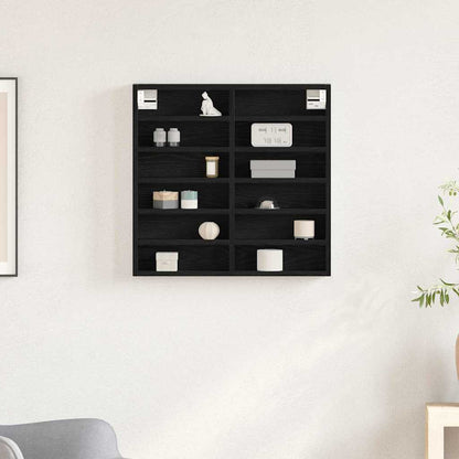 Display Cabinet Black Oak 60 x 8.5 x 58 cm Engineered Wood
