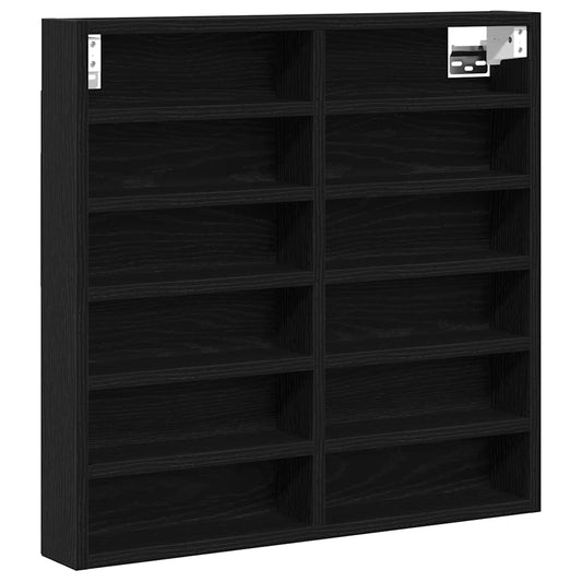 Display Cabinet Black Oak 60 x 8.5 x 58 cm Engineered Wood