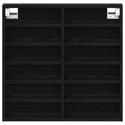 Display Cabinet Black Oak 60 x 8.5 x 58 cm Engineered Wood