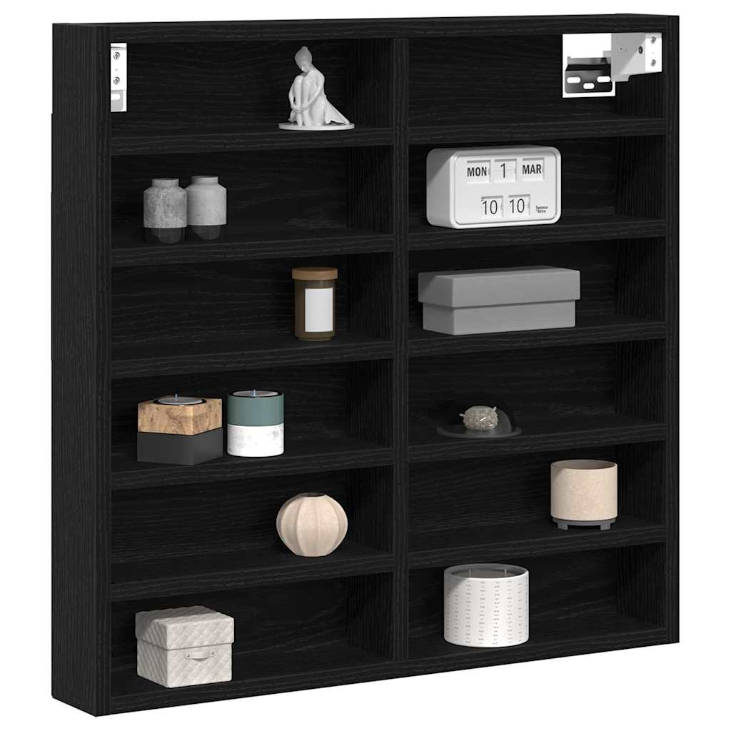 Display Cabinet Black Oak 60 x 8.5 x 58 cm Engineered Wood