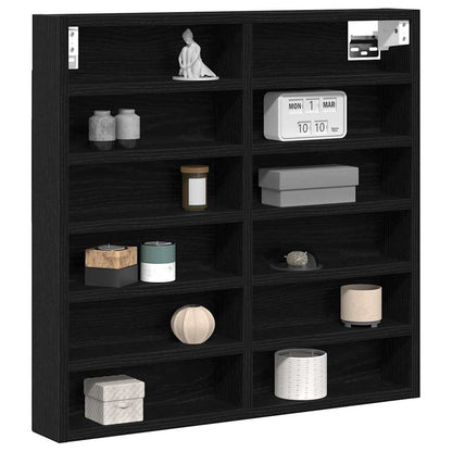 Display Cabinet Black Oak 60 x 8.5 x 58 cm Engineered Wood