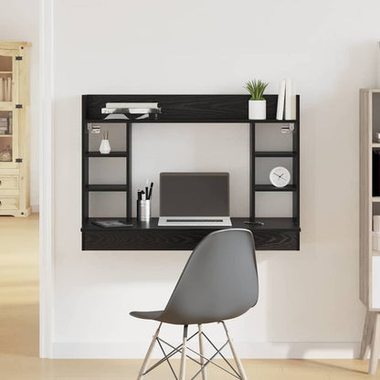 Wall-Mounted Desk Black oak 105 x 48 x 75 cm Engineered wood