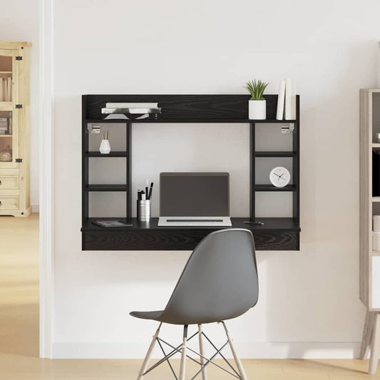 Wall-Mounted Desk Black oak 105 x 48 x 75 cm Engineered wood