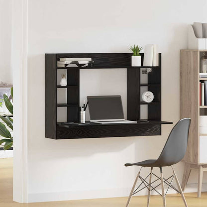 Wall-Mounted Desk Black oak 105 x 48 x 75 cm Engineered wood