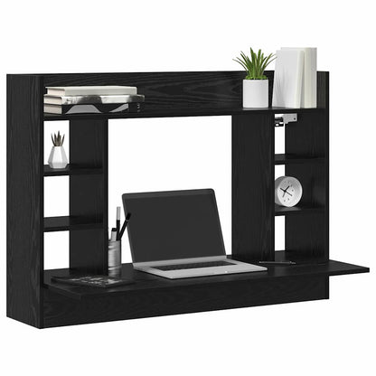 Wall-Mounted Desk Black oak 105 x 48 x 75 cm Engineered wood