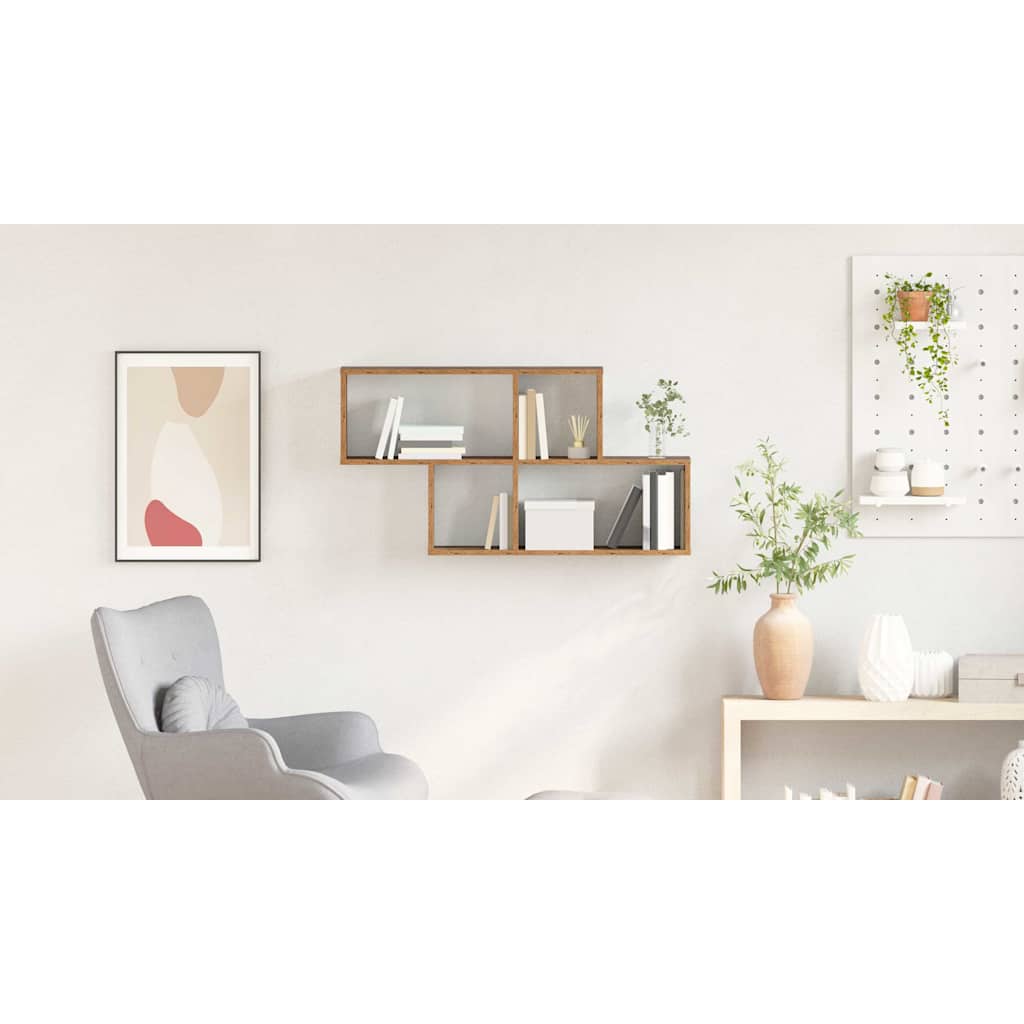 Wall Shelf with Shelf Wall-mounted Brown Engineered Wood