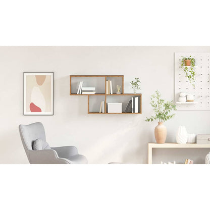 Wall Shelf with Shelf Wall-mounted Brown Engineered Wood