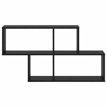 Wall Shelf with Shelf Wall-mounted Black Engineered Wood