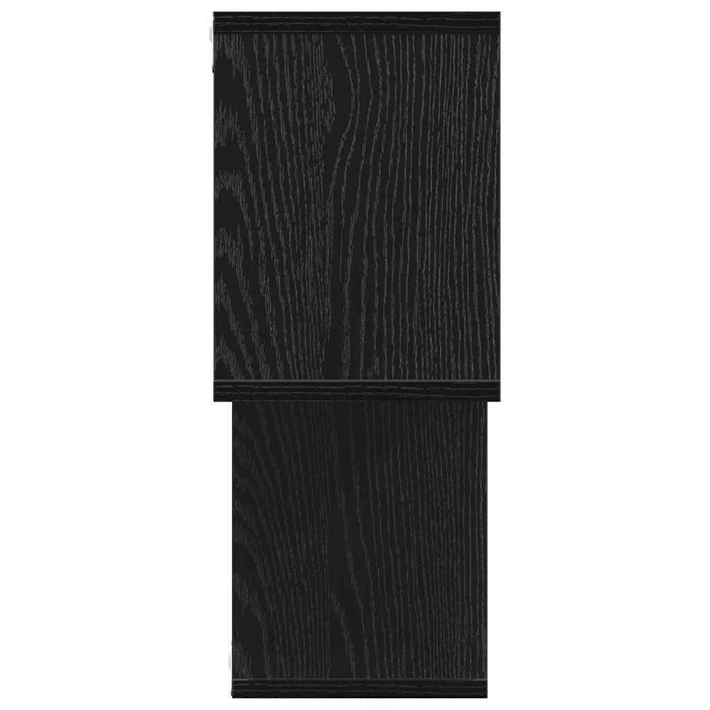Wall Shelf with Shelf Wall-mounted Black Engineered Wood