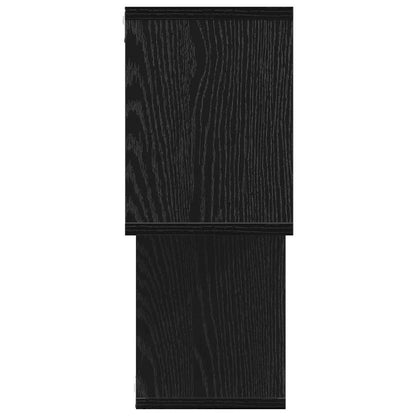 Wall Shelf with Shelf Wall-mounted Black Engineered Wood