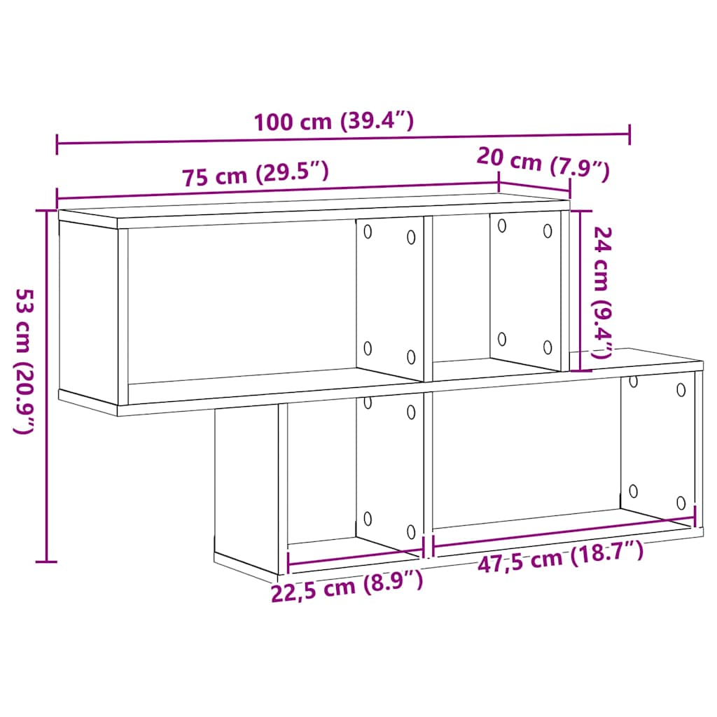 Wall Shelf with Shelf Wall-mounted Black Engineered Wood