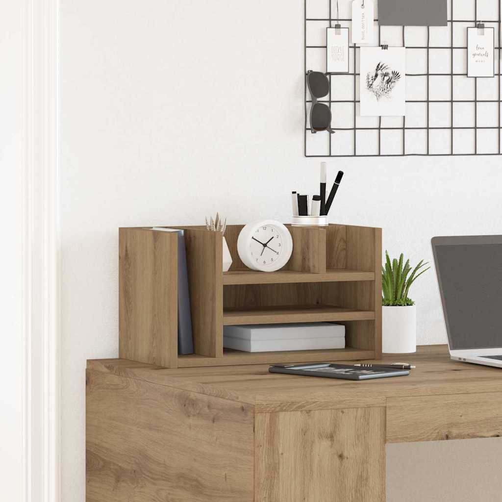 Desk Organiser Black oak 44.5 x 24 x 25 cm Engineered Wood