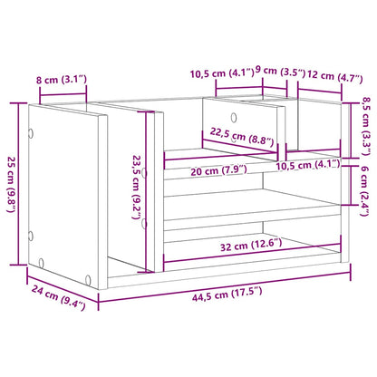 Desk Organiser Old Wood 44.5 x 24 x 25 cm Engineered Wood