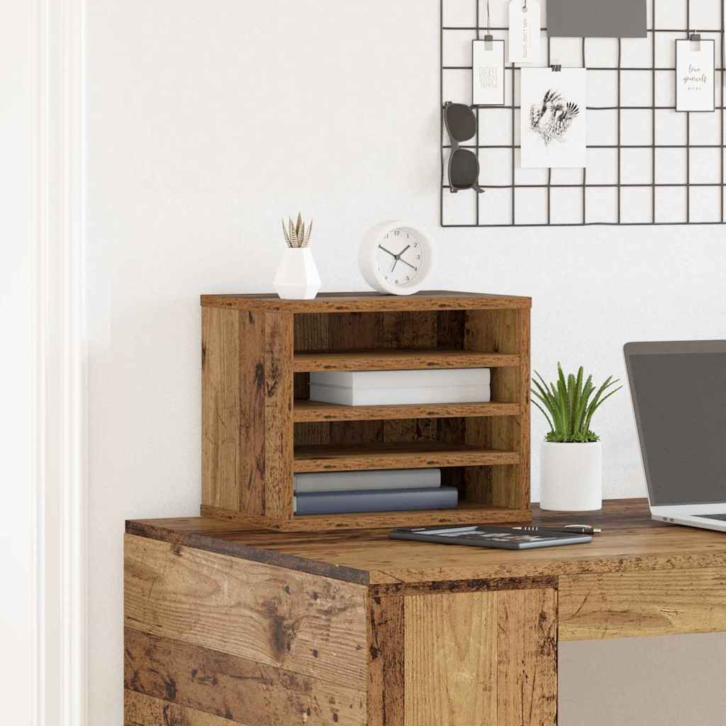 Desk Organiser Old Wood 36 x 26 x 29.5 cm Engineered Wood