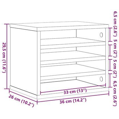 Desk Organiser Artisan Oak 36 x 26 x 29.5 cm Engineered Wood