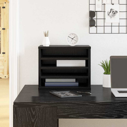 Desk Organiser Black Oak 36 x 26 x 29.5 cm Engineered Wood