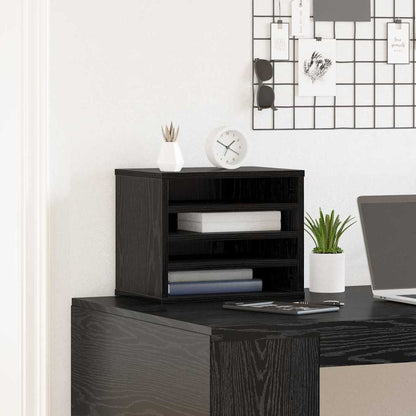 Desk Organiser Black Oak 36 x 26 x 29.5 cm Engineered Wood