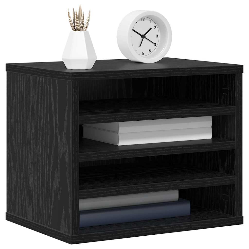 Desk Organiser Black Oak 36 x 26 x 29.5 cm Engineered Wood
