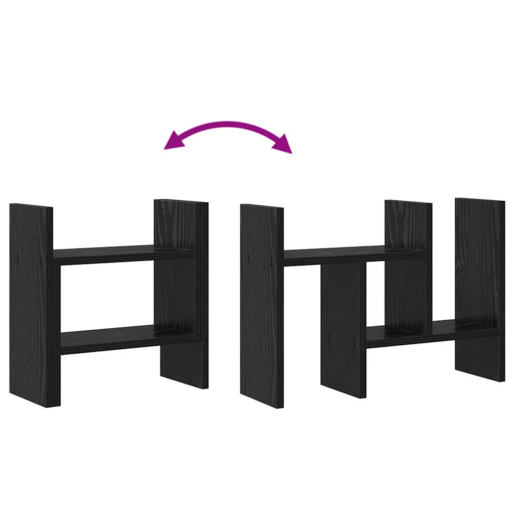 Desk Organiser Black Oak 34.5 x 15.5 x 35.5 cm Engineered Wood