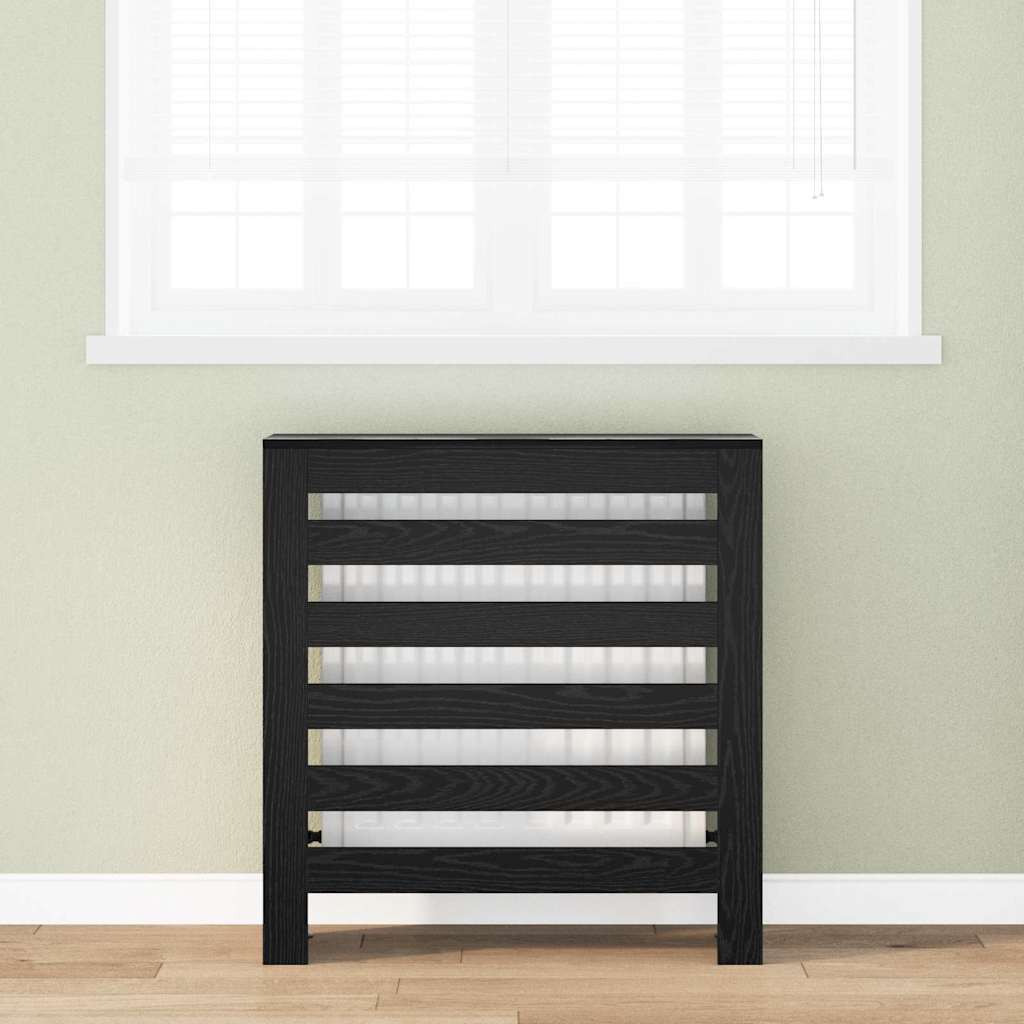 Radiator Cover Black Oak 78 x 20 x 82 cm Engineered Wood