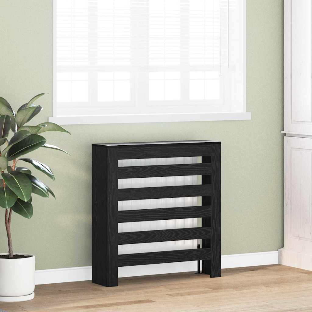 Radiator Cover Black Oak 78 x 20 x 82 cm Engineered Wood