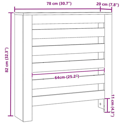 Radiator Cover Black Oak 78 x 20 x 82 cm Engineered Wood