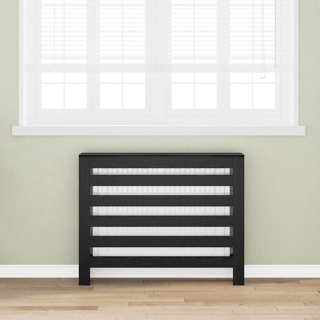 Radiator Cover Black Oak 104 x 20 x 82 cm Engineered Wood