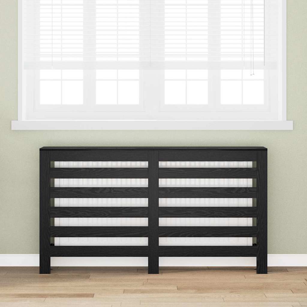 Radiator Cover Black Oak 149 x 20 x 82 cm Engineered Wood