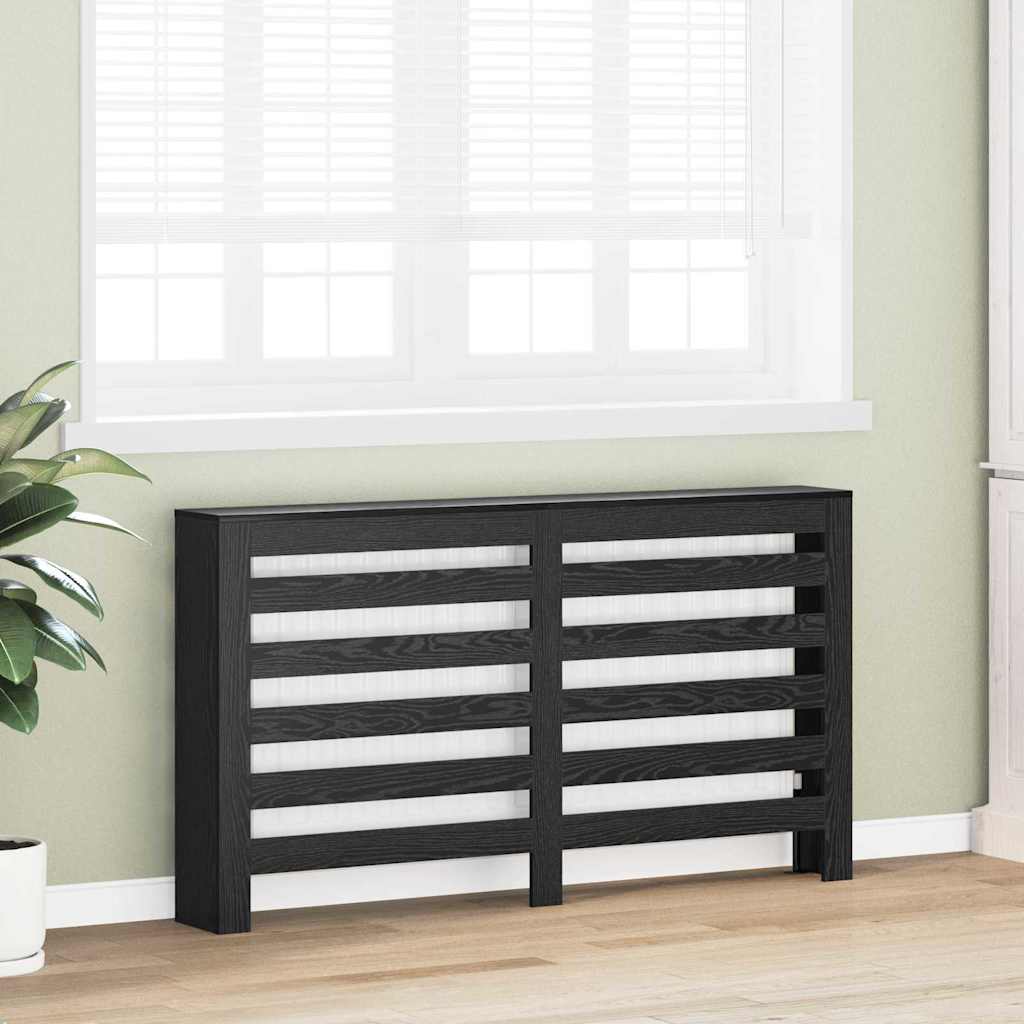 Radiator Cover Black Oak 149 x 20 x 82 cm Engineered Wood