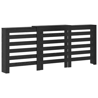 Radiator Cover Black Oak 205 x 21.5 x 83.5 cm Engineered Wood