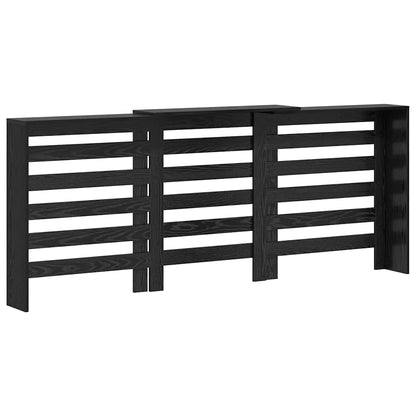 Radiator Cover Black Oak 205 x 21.5 x 83.5 cm Engineered Wood