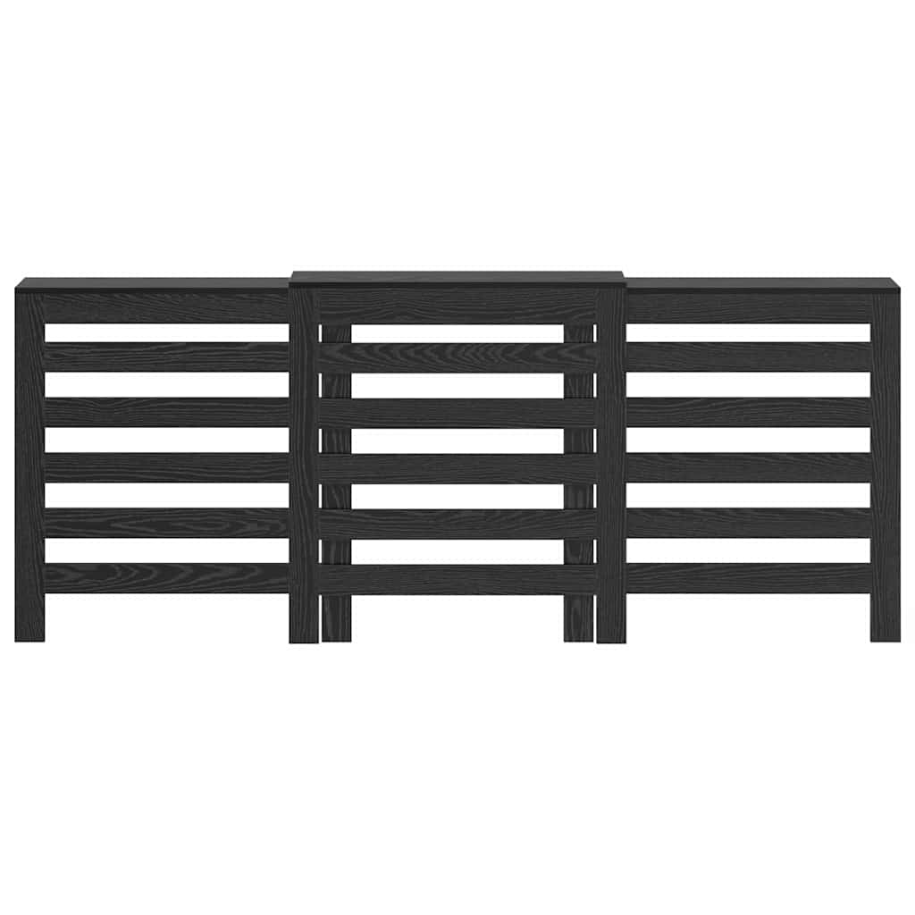 Radiator Cover Black Oak 205 x 21.5 x 83.5 cm Engineered Wood