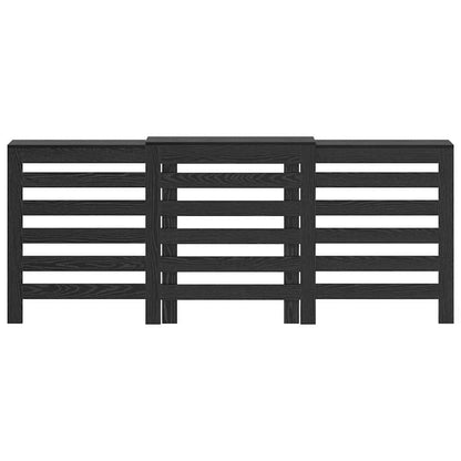 Radiator Cover Black Oak 205 x 21.5 x 83.5 cm Engineered Wood