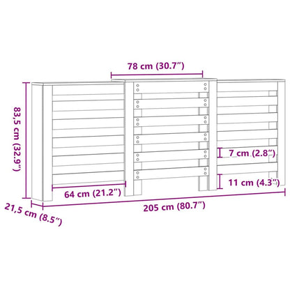 Radiator Cover Black Oak 205 x 21.5 x 83.5 cm Engineered Wood