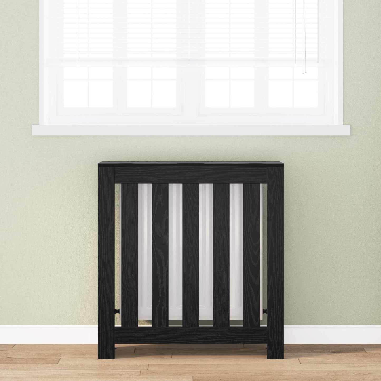 Radiator Cover Black Oak 78 x 20 x 82 cm Engineered Wood