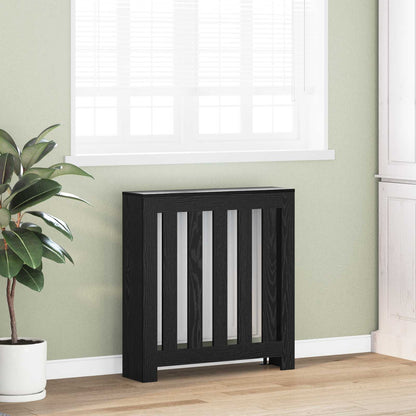 Radiator Cover Black Oak 78 x 20 x 82 cm Engineered Wood