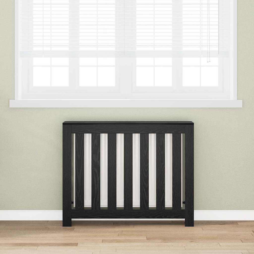 Radiator Cover Black Oak 104 x 20 x 82 cm Engineered Wood