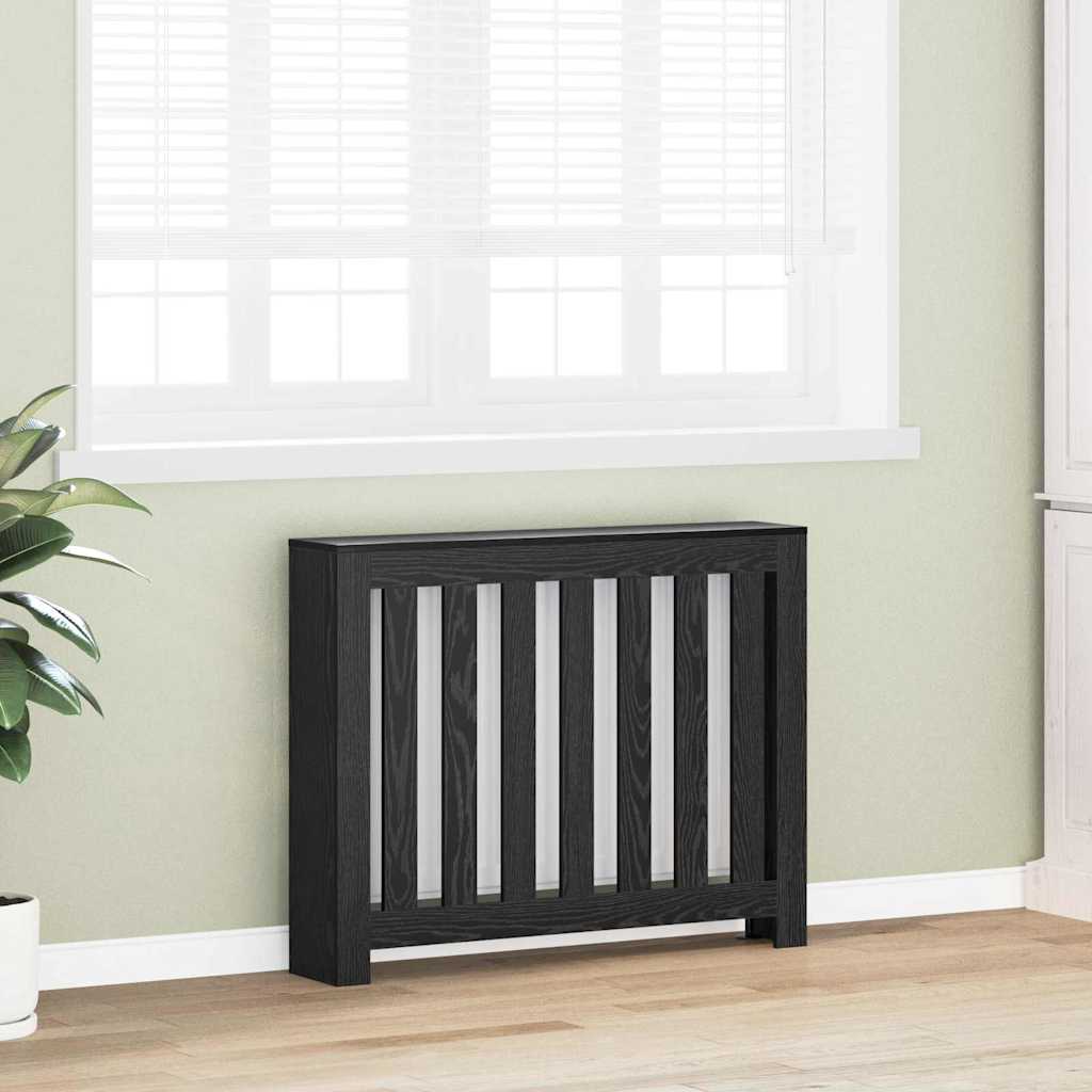 Radiator Cover Black Oak 104 x 20 x 82 cm Engineered Wood