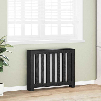 Radiator Cover Black Oak 104 x 20 x 82 cm Engineered Wood